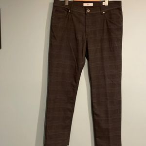 Brax Cooper Fancy pants 38x34 Brown with soft plaid.